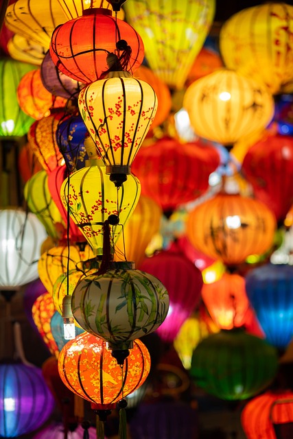 A collection of colorful lanterns, symbolizing the rich cultural tapestry intertwined with language